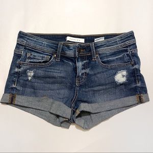 low rise denim shorts